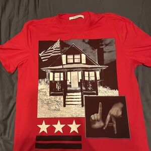 Givenchy Red Graphic Tee - Cuban Fit Medium Luxury Streetwear